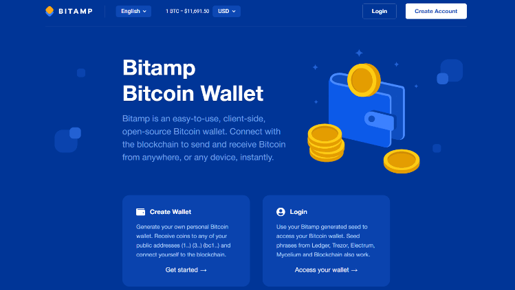 Bitamp - tai Bitcoin kriptovaliutai pritaikyta piniginė.
