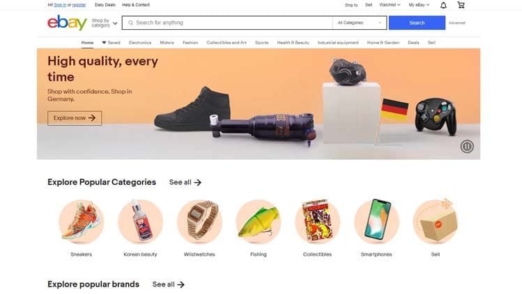 eBay yra viena didžiausių internetinių prekybos platformų, kuri leidžia prekiauti tiek naujomis, tiek ir naudotomis prekėmis.