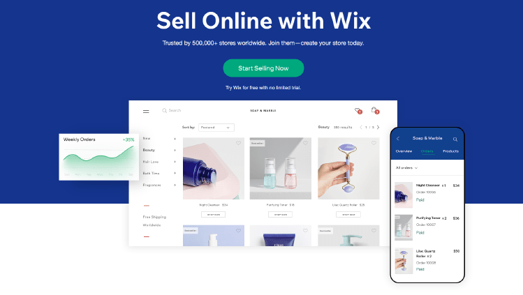 Wix platformoje galima susikurti savo el. parduotuvę, kurios nuomos kainos prasideda maždaug nuo 20–30 eurų.